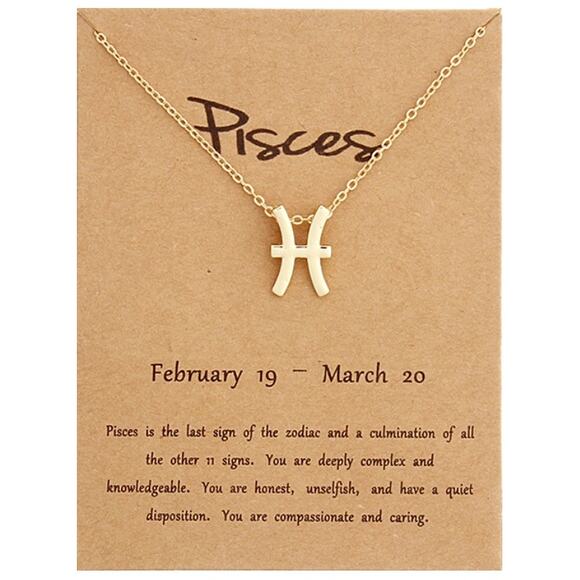2/$30 Astrology Necklace Pisces Gold Tone Constellation Necklace Gift Simple - Picture 1 of 7
